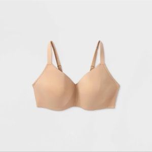 NWIT Women's Auden Lightly Lined Wirefree Nude Bra Sz.42DD.